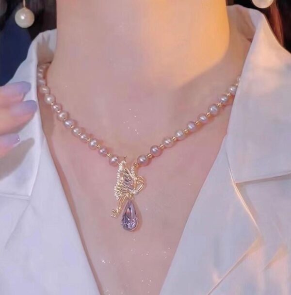 Royal Butterfly Pearl Necklace