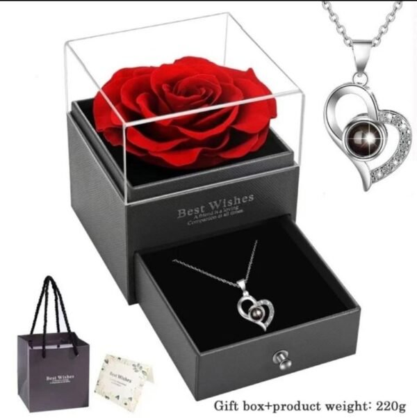 shop rose gift box with neckless